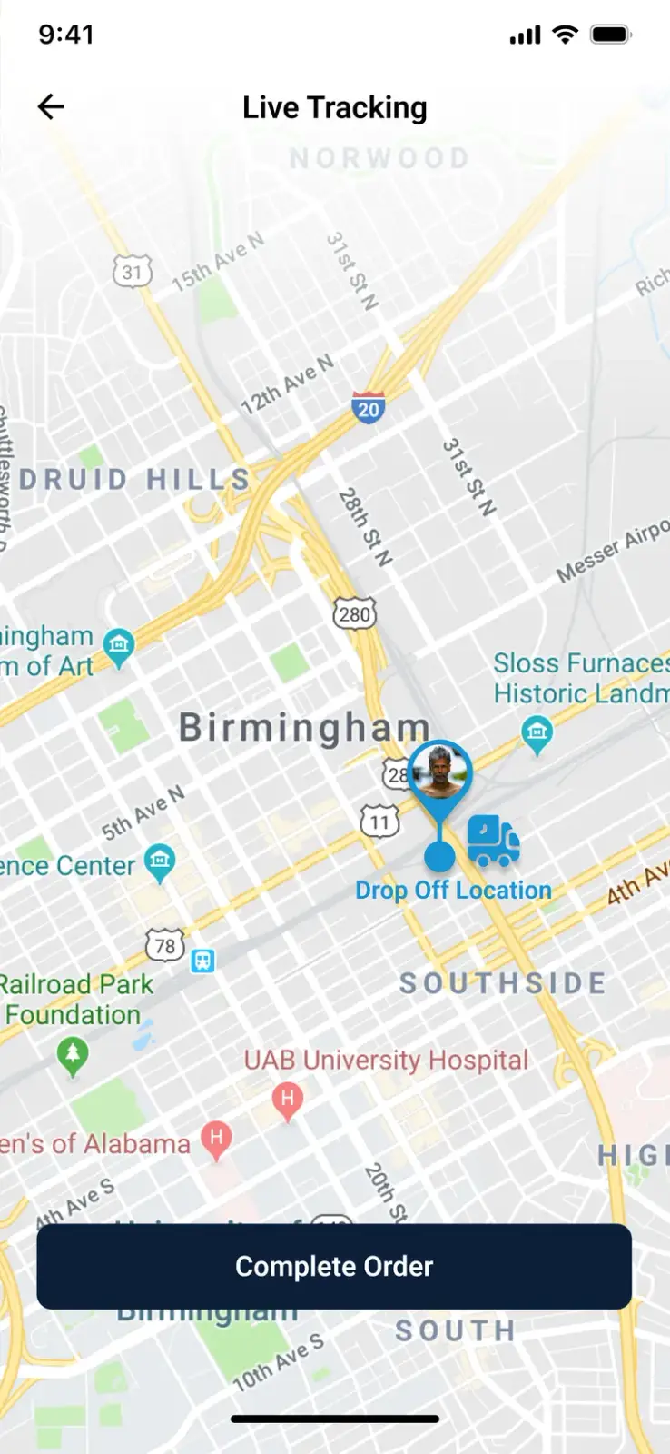 Drive Guard — Live routes & order tracking